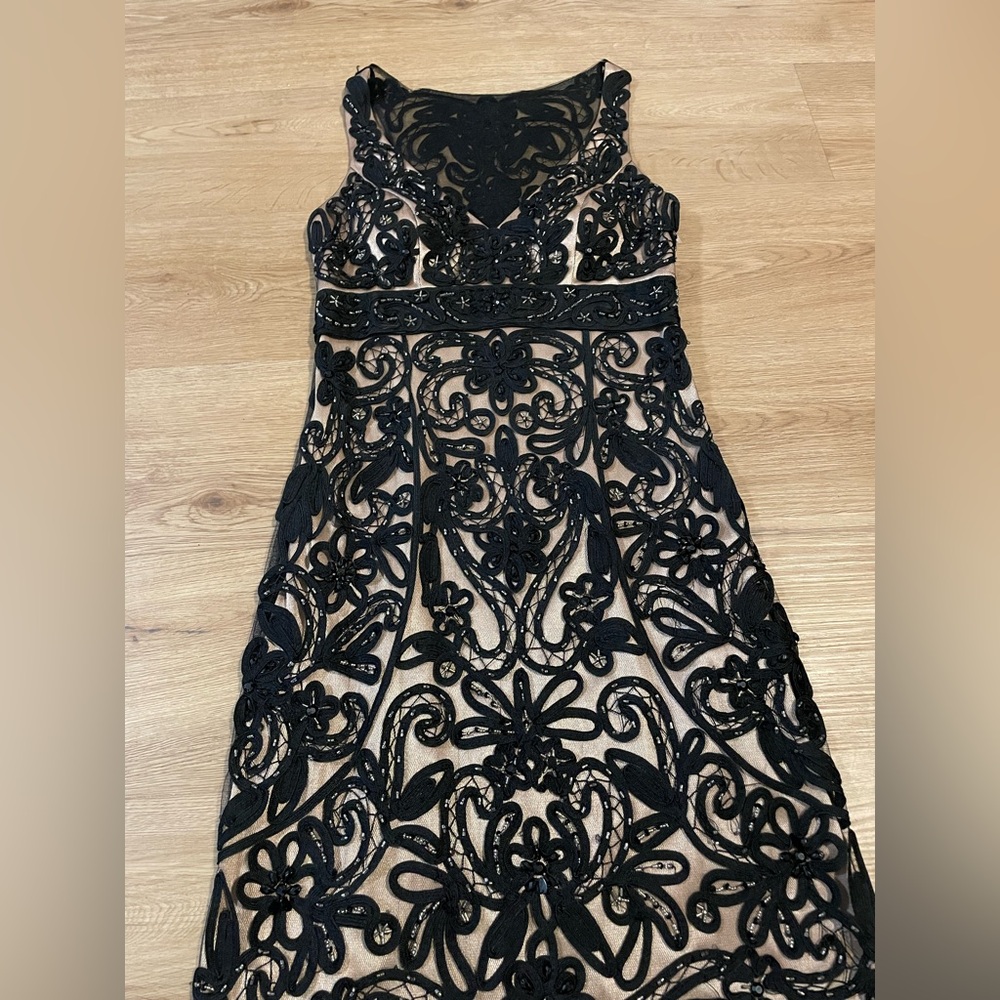 Sue Wong Nocturne Black Lace Beaded Evening Cocktail Dress Size 2 - Picture 2 of 14